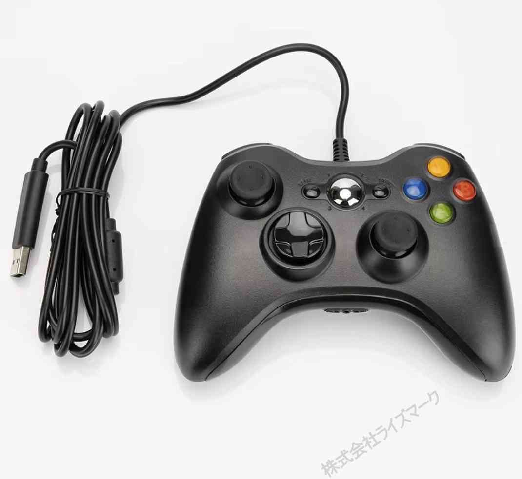 Xbox コントローラー ブラック USB有線 互換品 ゲーミングPC steam ＜新品＞ [94649]