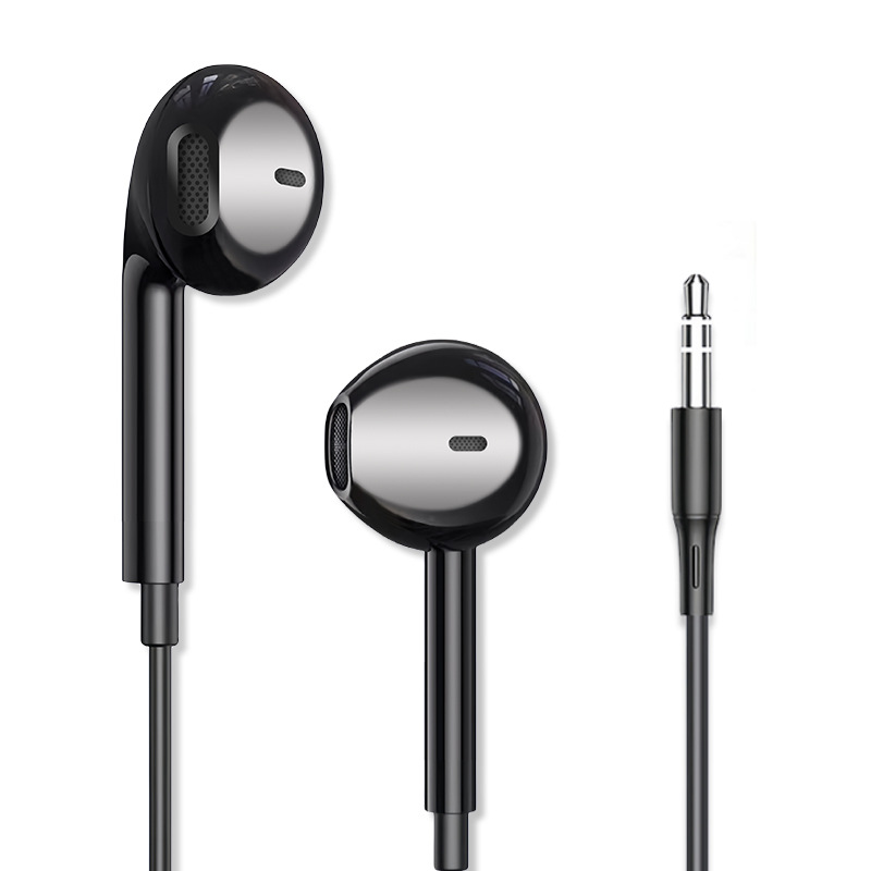 イヤホン 3.5mmイヤホンジャック接続 シンプル ブラック 有線イヤホン ＜新品＞ [95227]
