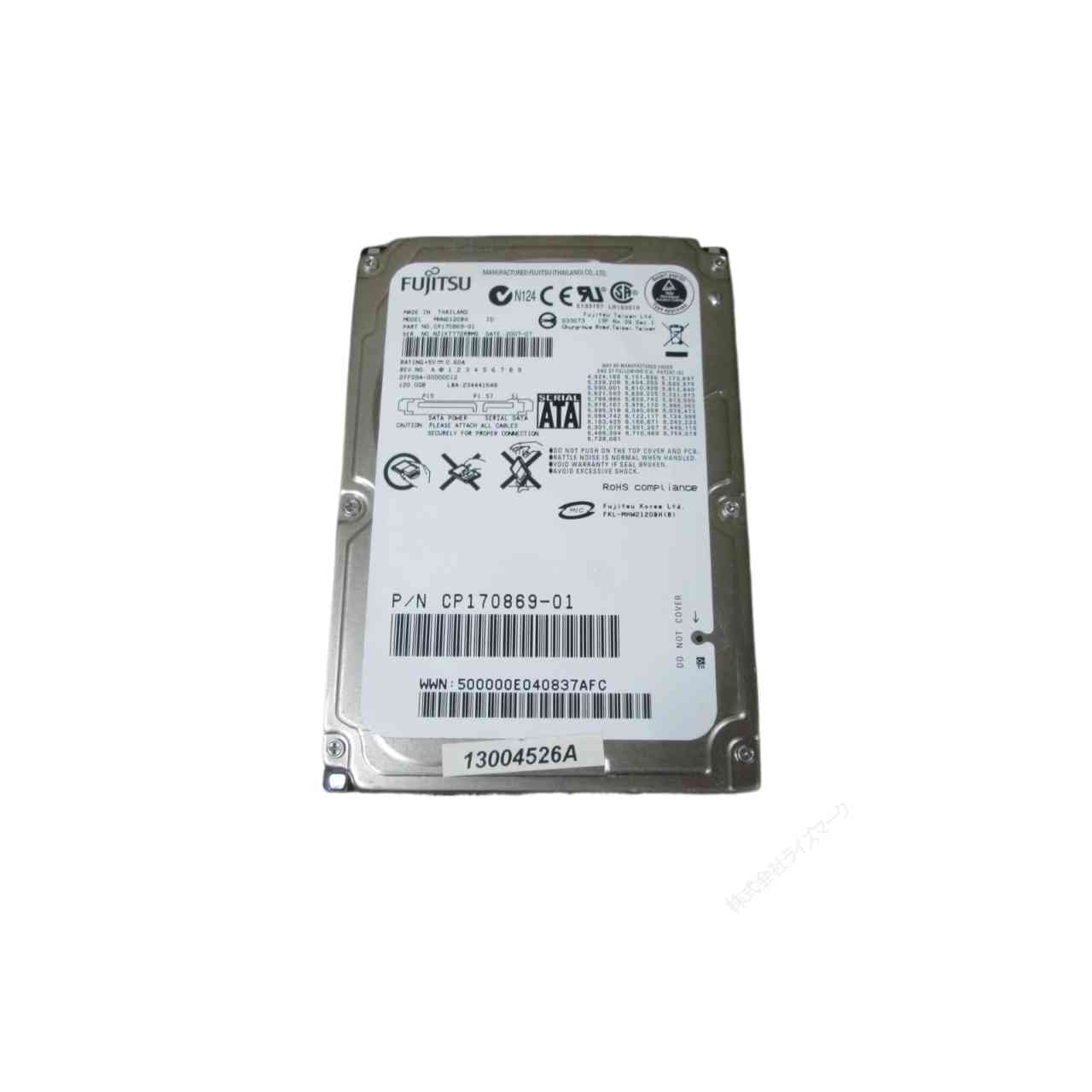 2.5インチHDD SATA 120GB 富士通 MHW2120BH 保証付 [96999]